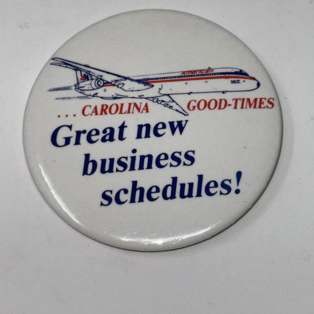 RARE Vintage American Airlines "Carolina Good times" Lapel Pin Pinback Button